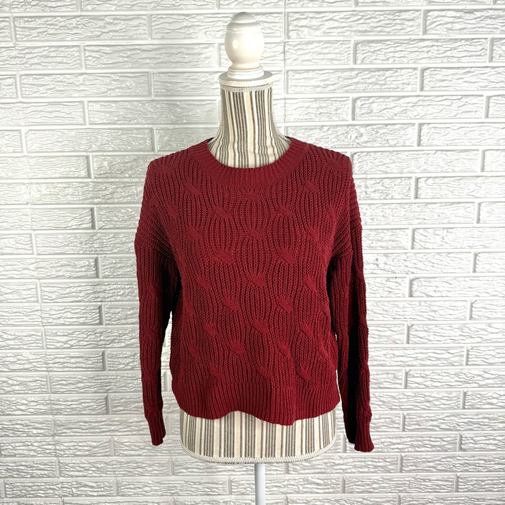 There Abouts Girls Dark Red Knit Long Sleeve Sweater Size Large (14)